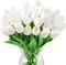 30 Pcs White Real Touch Artificial Tulips – Faux Flowers for Weddings, Spring, Easter, Home & Mother's Day Décor